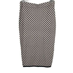 NEW Sweater Knit Midi Pencil Skirt M Black, White, Tan
